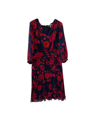 Karl Lagerfeld Paris Women’s Long Sleeve Floral Dress Size 14 V Neck